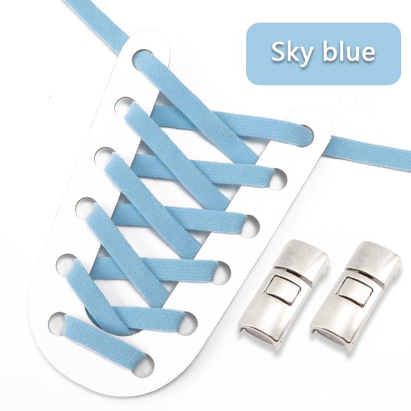 No Tie Shoelaces for Sneakers Flat Shoe Laces Elastic Metal Lock Convenient Personality Lazy Shoelace Rubber Band 1 Pair