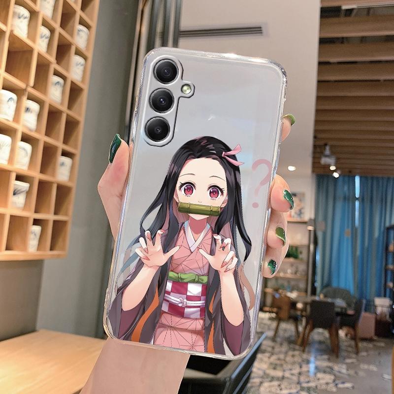 Anime Cartoon vzorované měkké průhledné silikonové pouzdro pro Samsung A55 M35 S24 Xiaomi Redmi Note 13 Poco C65 iPhone fotoaparát nárazuvzdorný ochranný kryt