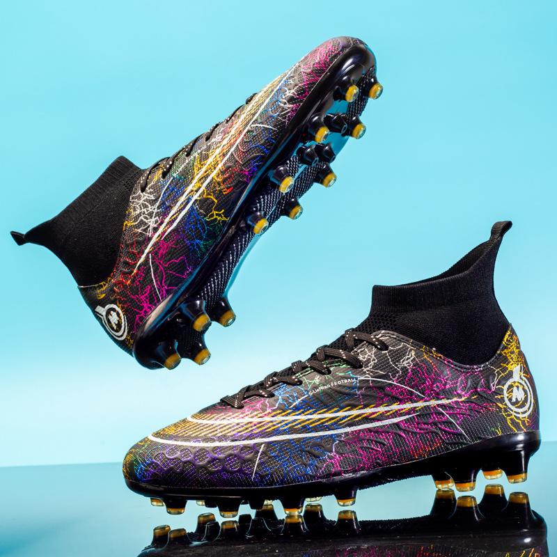 Foreign trade large size football shoes, boys high-top AG long nails artificial grass training shoes TF broken nails 068