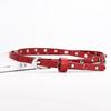 Women's Versatile Belt Rivets with Jeans Dress Decorative Belt Punk Pin Buckle Diamond Girls Leather Belt