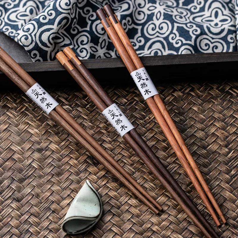 5 Pairs 24cm Long Chopsticks Japanese Food Sushi Sticks Wooden Chinese Chopstick Set Reusable Kitchen Wood Chop Sticks Tableware