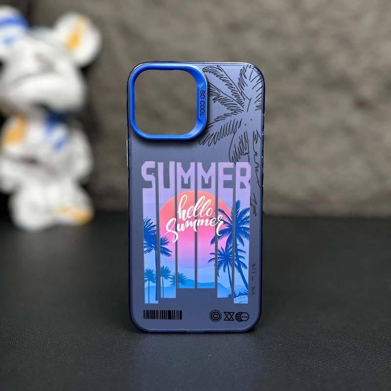 Sunset Coconut Tree iPhone Case for iPhone 16Pro/15/14/13/12/11/XS Max/Plus - Trendy Laser Design