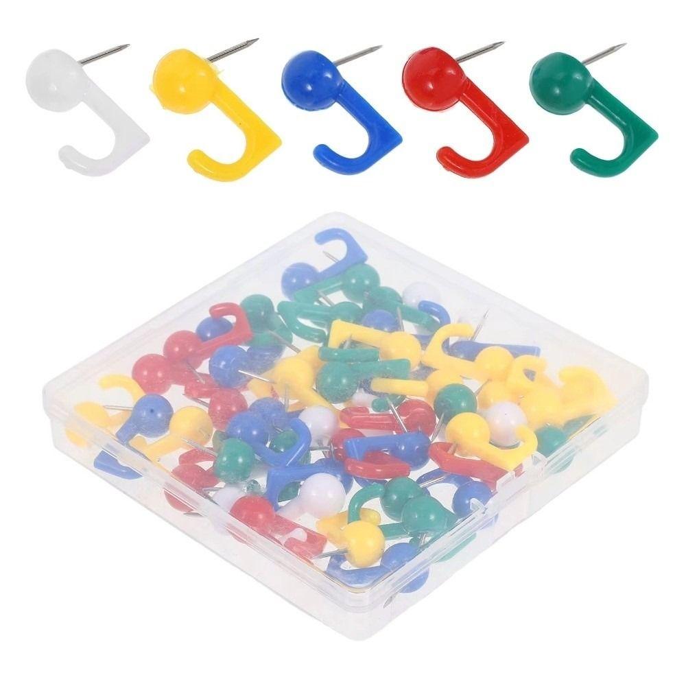100Pcs Reusable Colorful Push Pins DIY Board Thumbtack Durable Decorative Studs  Wall Markers