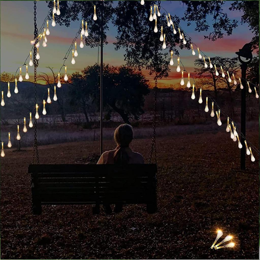 Serial String Lights - 14 LED Crystal Rain Drop, 10 Feet Warm White Fairy Lights for Home,Mandir,,Deepawali & Diwali Decoration,Christmas