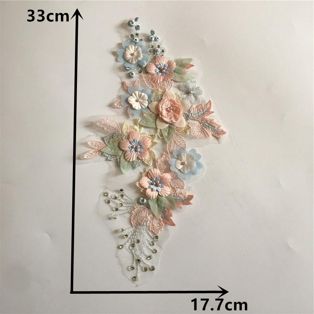 Three-Dimensional Flower Imitation Pearl Lace Mesh Lace Collar Pair Flower Diy Embroidery Decorative Clothes Decal Accessories