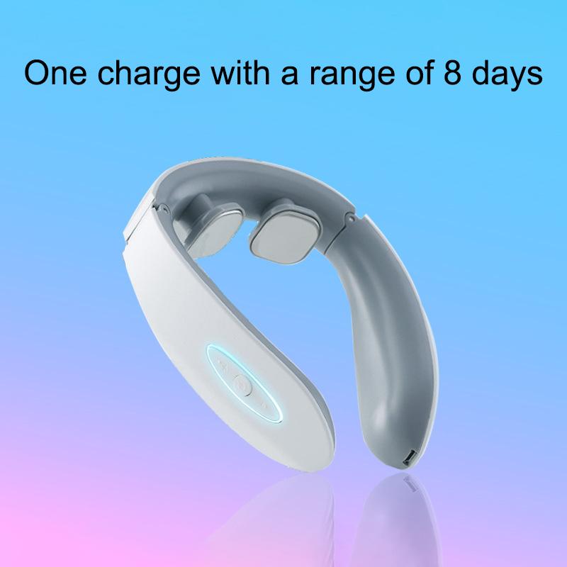 White Cervical Massage Device Multi Functional Neck Protection and Neck Relaxation Massager Portable Portable Neck Care Tool