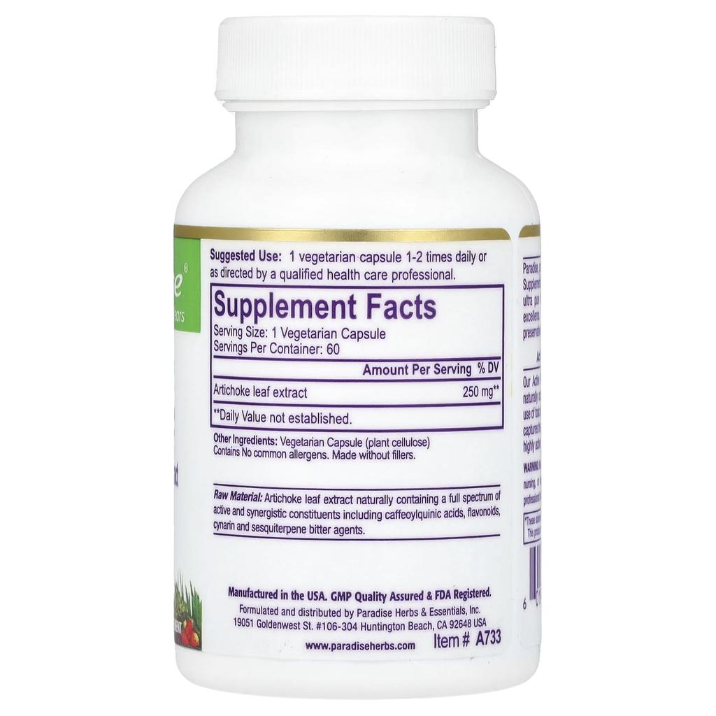 Artichoke, Veggie Capsules 60 (250Mg Per Capsule)