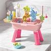 Toddlers Sand And Water Table Toy, with Faucet, Play Food Accessories, Fishing Toy, Kitchen Play Sink Toy with Electric Water Pump for Boys, Girls