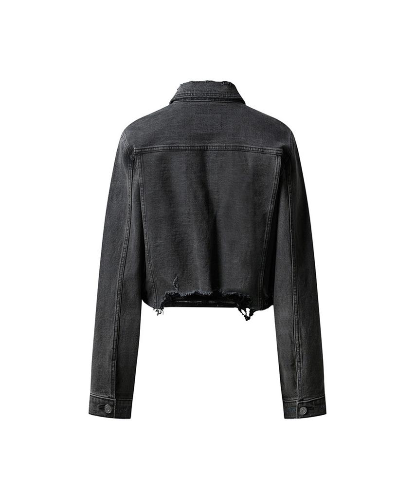 Erer Damage Denim Jacket Black