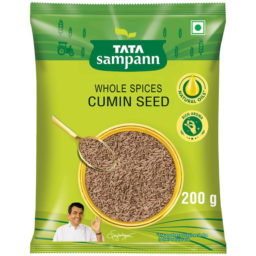 

Tata Sampann Cumin Seed Whole Spices 200g Pack of 1 Rich Aroma Natural Flavor for Cooking