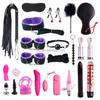 SacKnove  Soft Nylon Luxury 26pcs Alternative Set Implementos De Tied Gear Sex Toys Restraint Bondage Kit for Adult