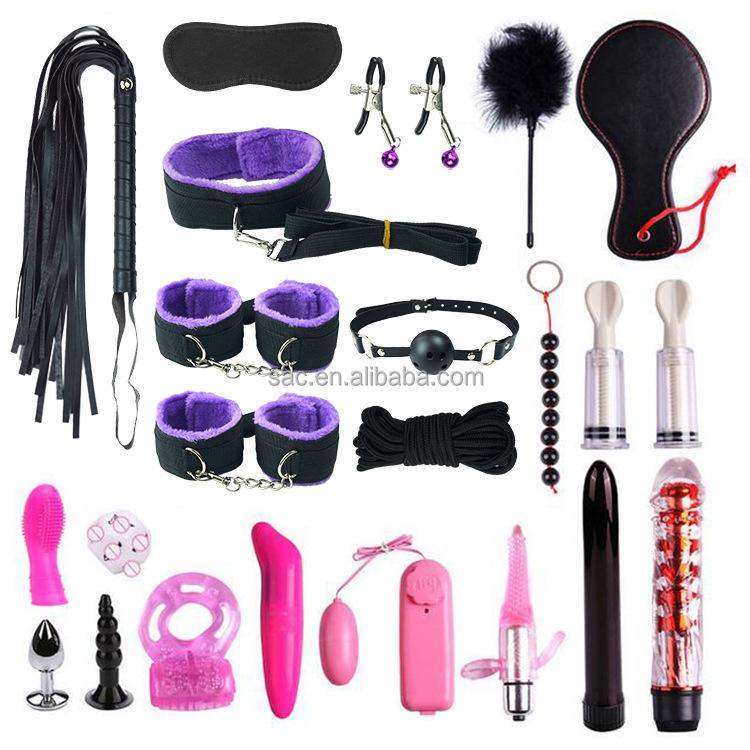 SacKnove Soft Nylon Luxury 26pcs Alternative Set Implementos De Tied Gear Sex Toys Restraint Bondage Kit for Adult