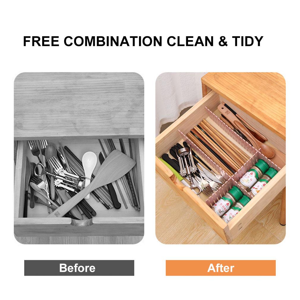 4pcs/set Adjustable Drawer Organizer Divider Household Storage Fence Drawer Divider Plate Bedroom Office Dresser Organizers