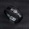 Men' Leather Bracelet Titanium Italian Adjustable Fashionable