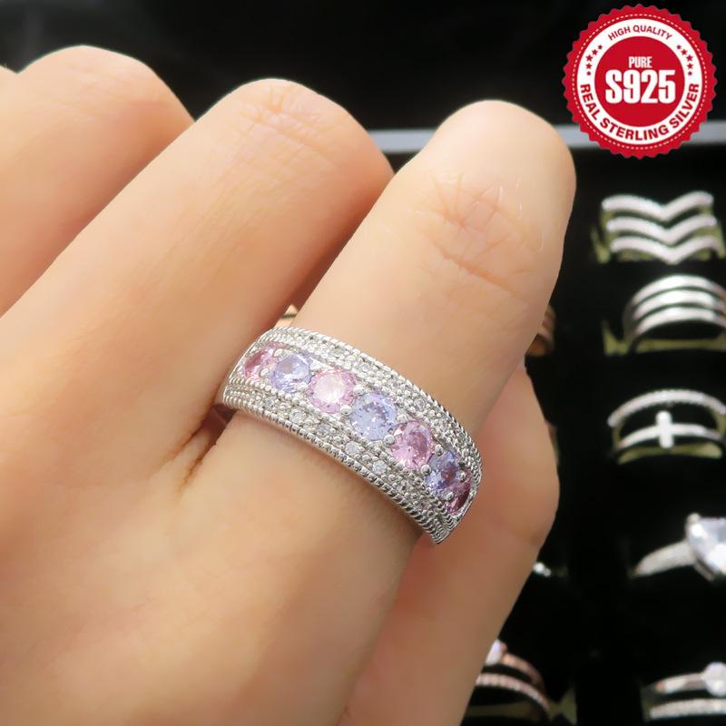1Piece High-end elegance S Pure silver colored ring Unisex Bohemian retro sexy style Hypoallergenic jewelry Suitable for