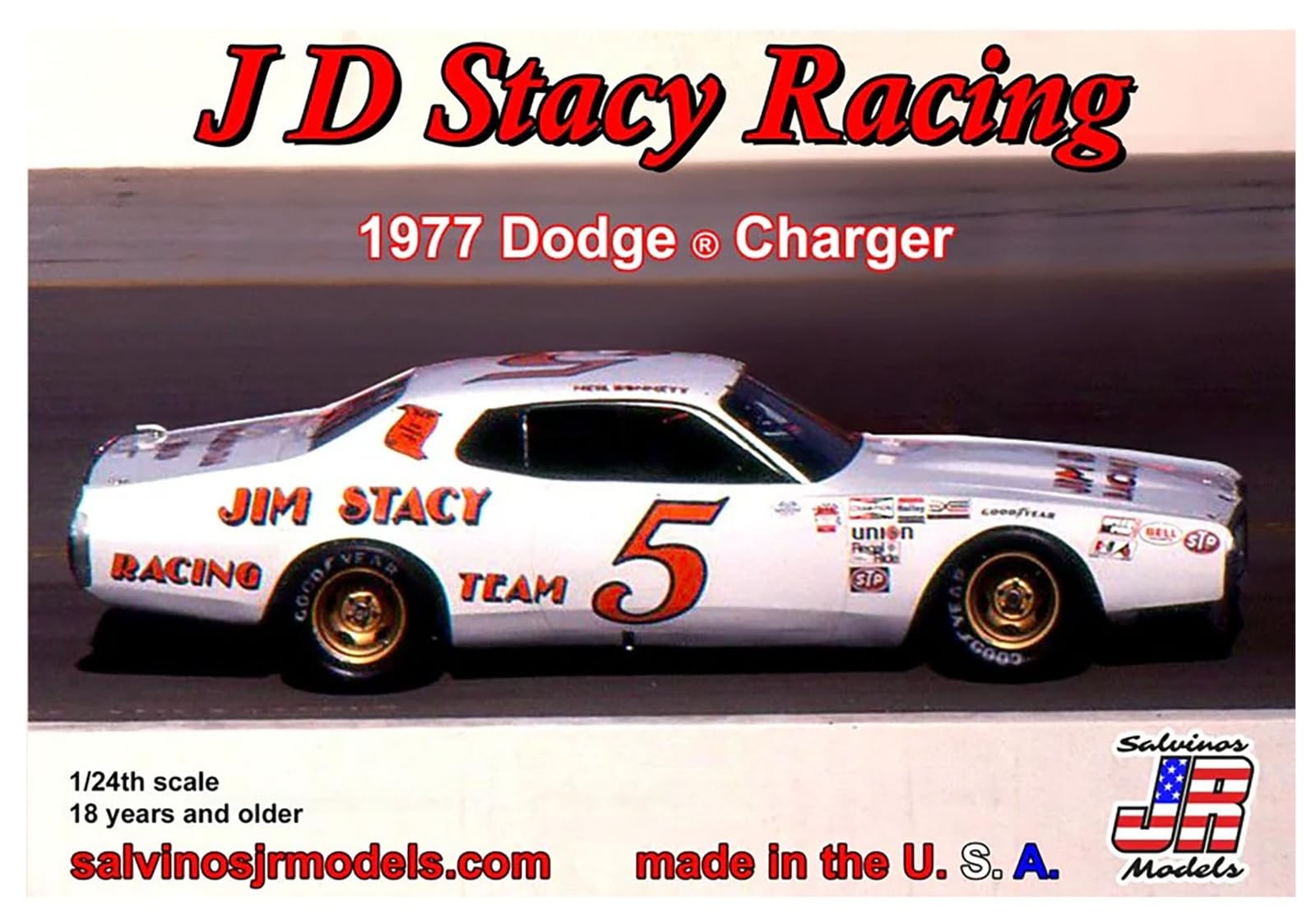 

Сальвинос-младший. Модели 1/24 Нил Боннетт #5 JD Stacy Racing 1977 Dodge Charger Набор пластиковой модели (JSDC1977NBO)