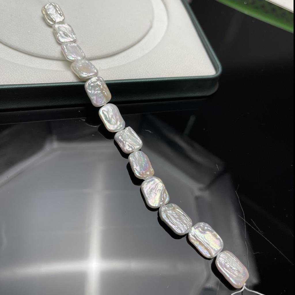 1String, Bohemian Style Baroque Irregular White Artificial Pearl Beads for Jewelry Making DIY Necklaces Bracelets Anklets Accessories, Craft Gift 18cm