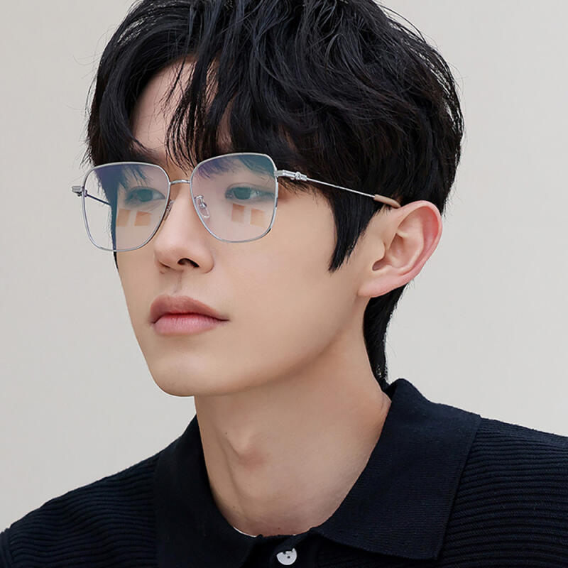 NeoRetro F8038 Oblique Metal Glasses Black BLACK