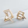 Versatile Abstract Geometric Distortion Ornament Craft Desk Decoration Golden Square Collar Artwork Statue Room Aesthetics Decor