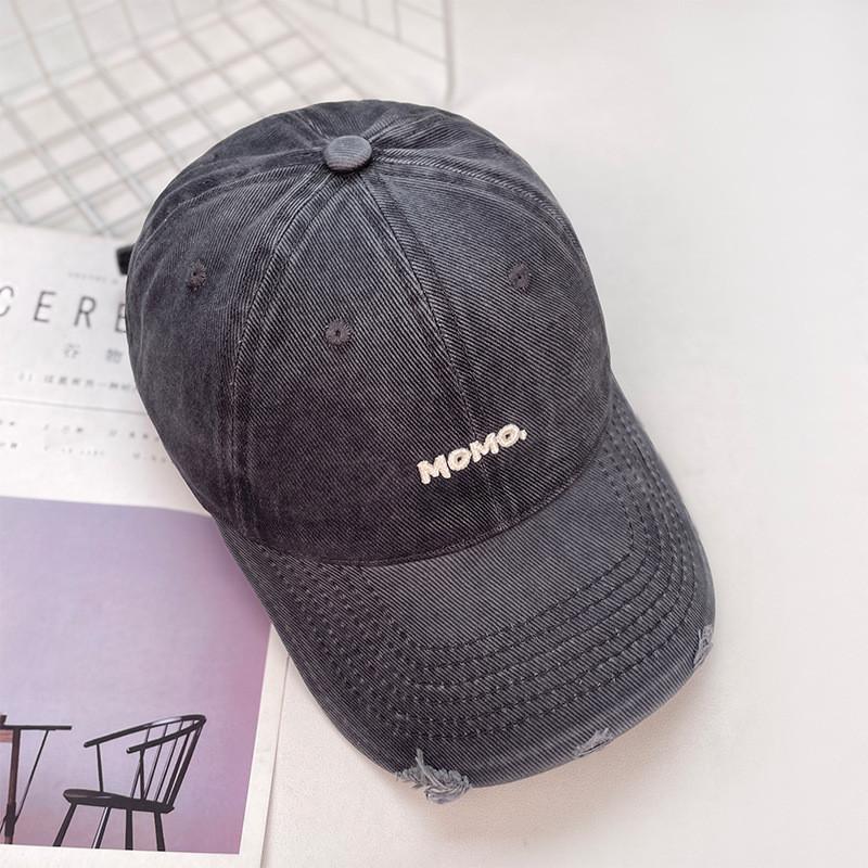 Letter And Embroidery Ripped Design Women Summer Sun Shading Cap Baseball