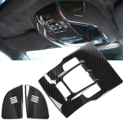 For Maserati Levante 2017-2018 3Pcs Carbon Fiber Style Car Interior Front Reading Light Lamp Cover Trim Frame