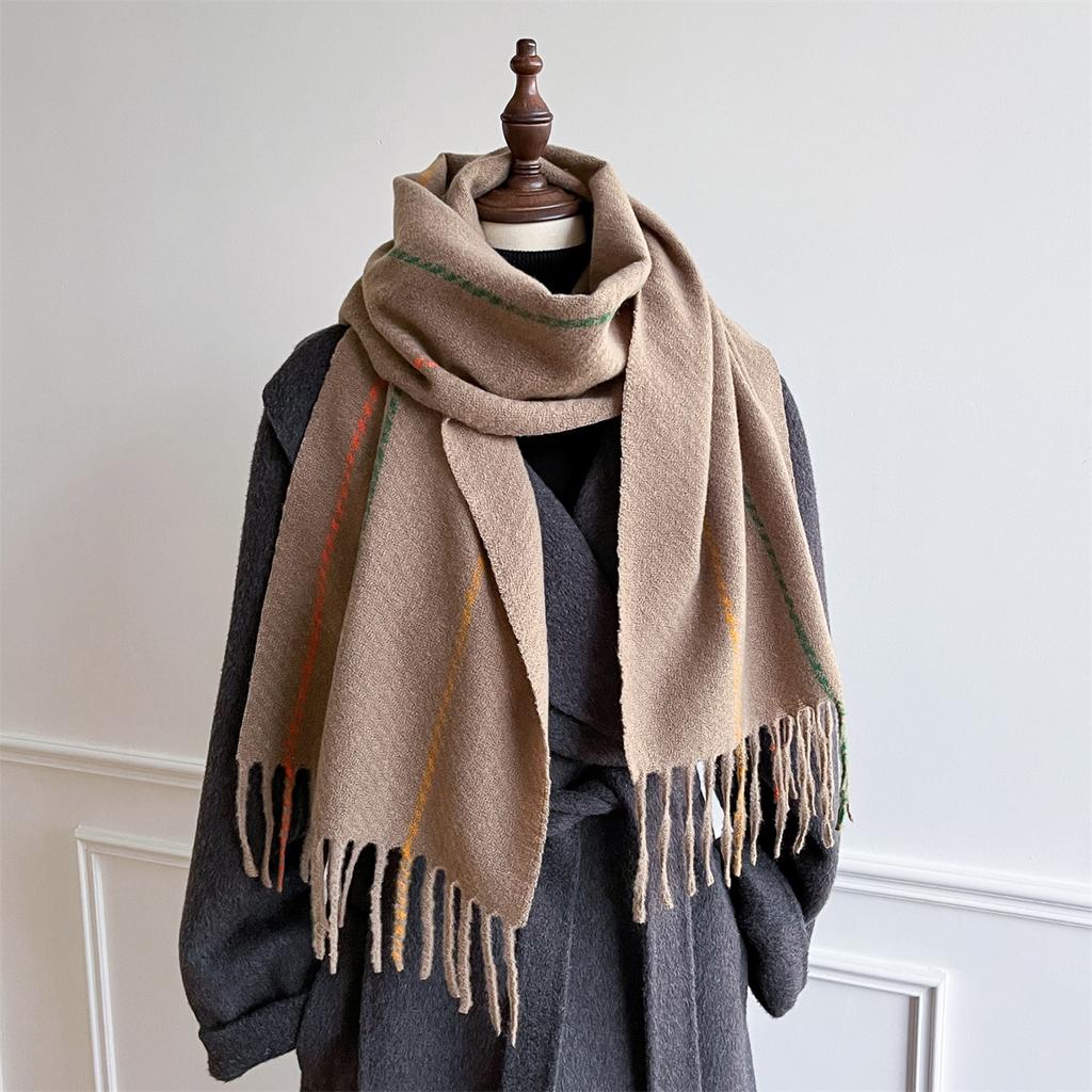 Luxury Winter Plaid Scarf for Women Men British Style Cashmere Scarves With Tassel  Designer Female Winter Warm Neck Scarf Shawl