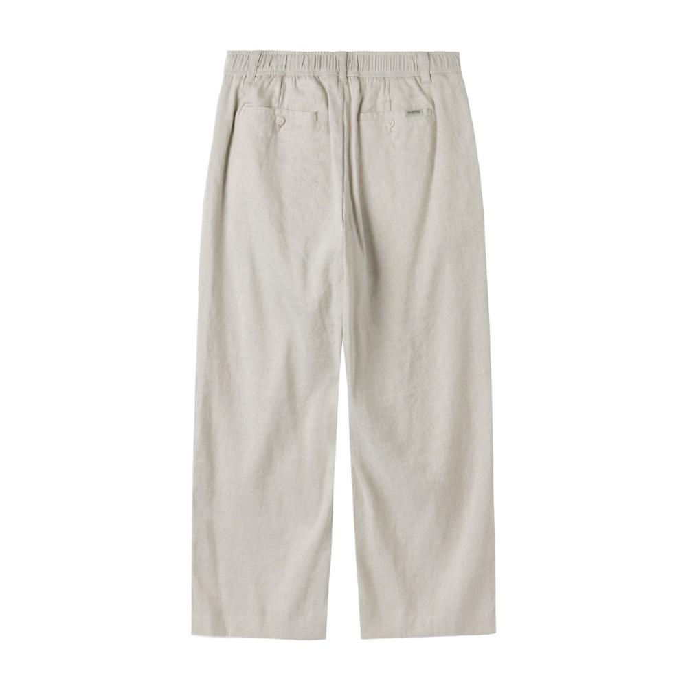 BROMPTON LONDON Linen One Tuck Trousers - Oatmeal (P252Mpt431)