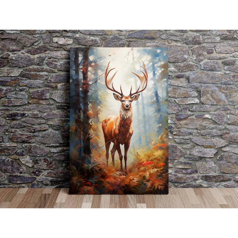 Natural Animal Wall Art Painting Forest Scenic Prowling Stag Tiger Cheetah Lion Elephant Wolf Canvas Print Livingroom Decor