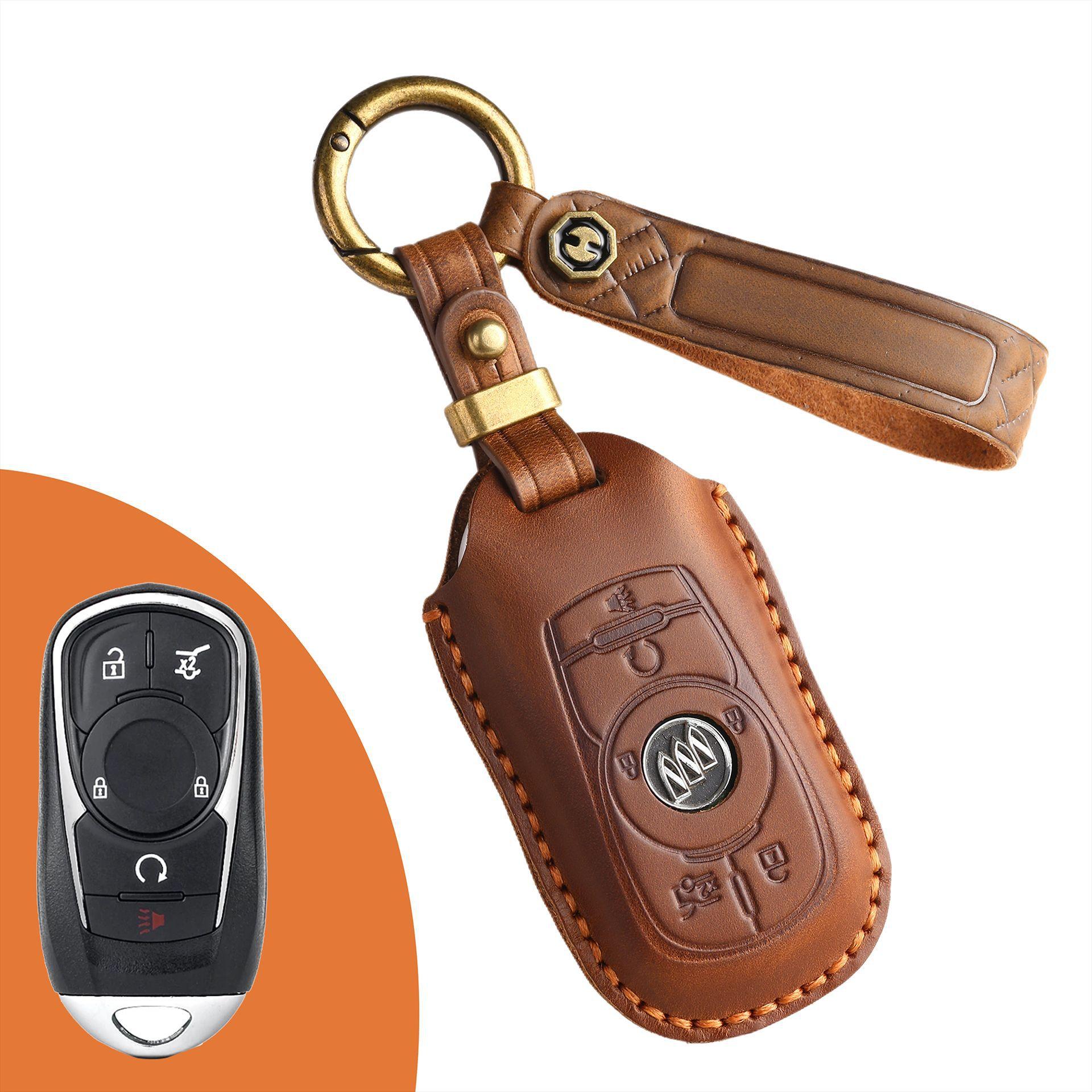 

Новый ретро чехол для ключа подходит для чехла для ключа Buick Envision, кожаного чехла с пряжкой для автомобиля Valeant Regal.