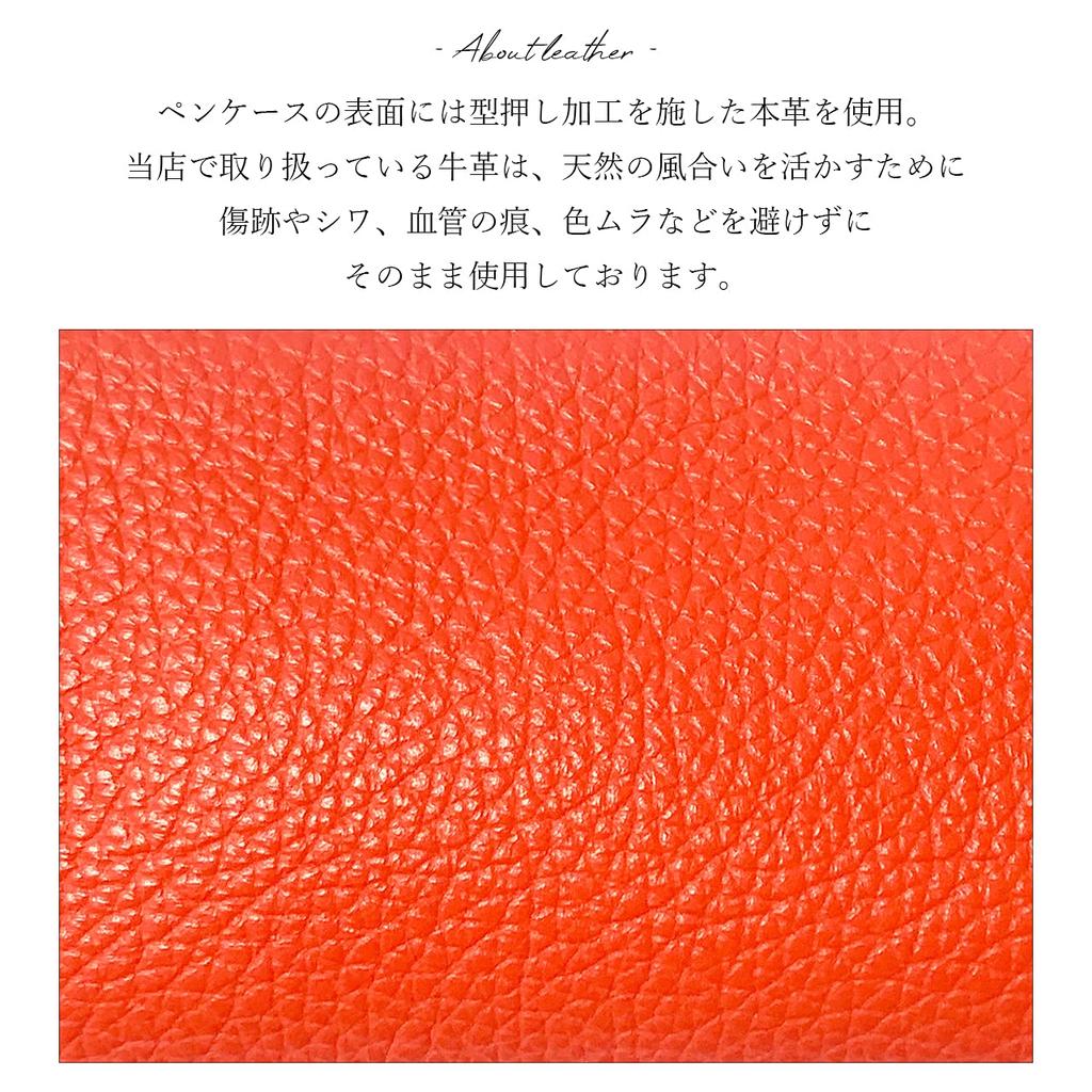 Pencil Genuine Pencil for Women and Pen Writing Pencil Pen Gentlemen and Deep Orange Case, Leather, Case, Slim, Men, Leather, Holder, Compact,