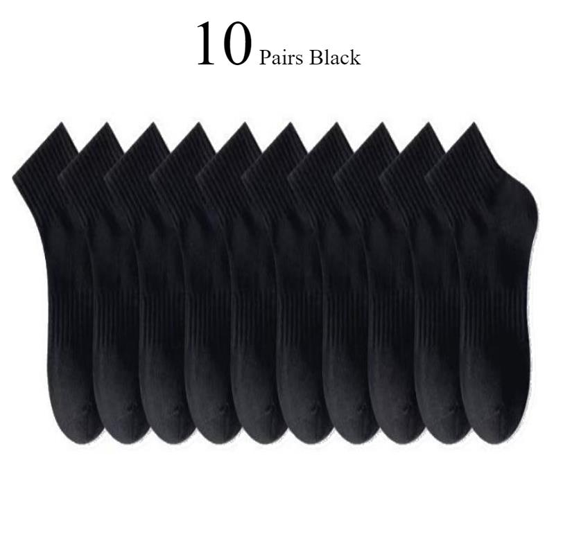 10/20 Pairs Neutral Solid Color Round Neck Socks Spring Summer Sweat Absorbing Breathable Soft Comfortable Couple Sports Socks