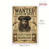 Dwuwymiarowy płaski metalowy znak z żelaza - plakat poszukiwany piratów 8x12 cali, dekoracja domu, łazienki, baru, kawiarni, garażu, prezent dla przyjaciela