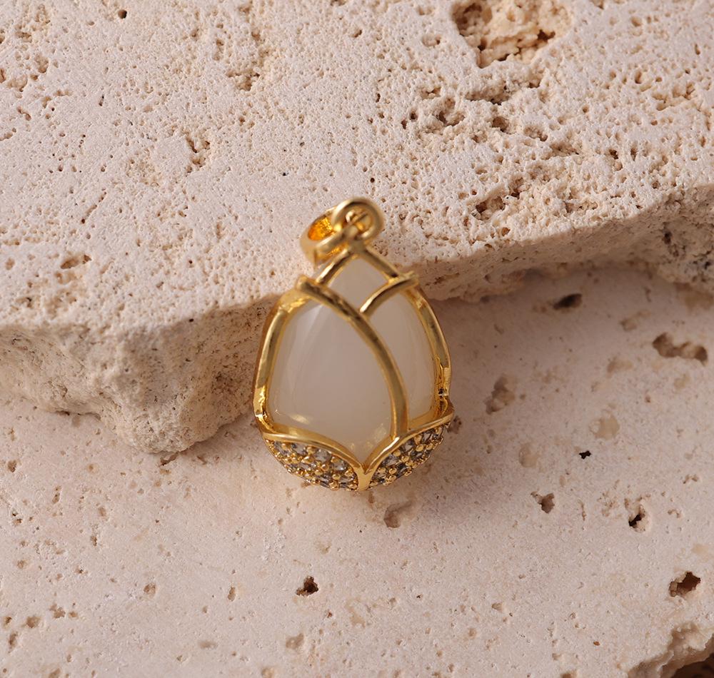 Elegant Two-Tone Water Drop Diamond Pendant Necklace - Gold/Silver, Multi-Color Women's Fashion Jewelry