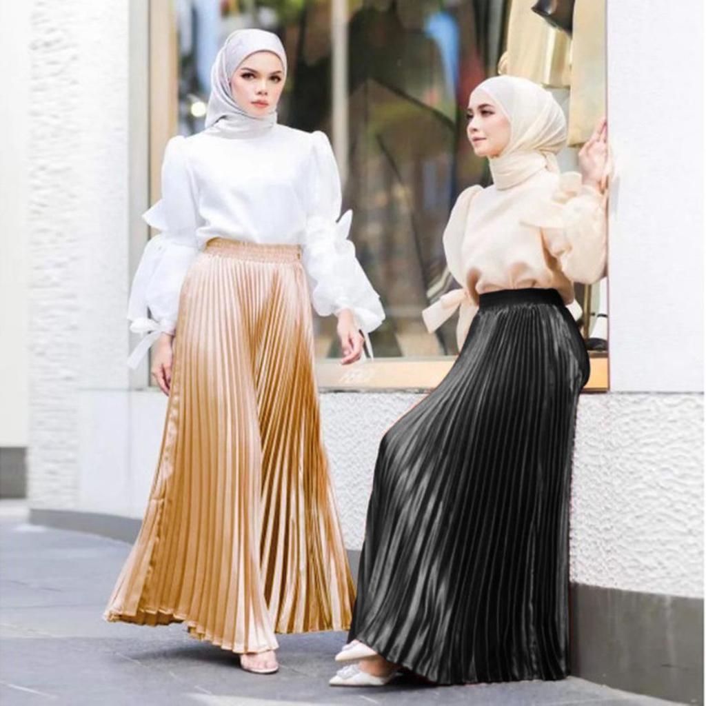 M190# 2023 Women's Pleated Long Skirt - Seven Colors, Southeast Asia & Middle East Style