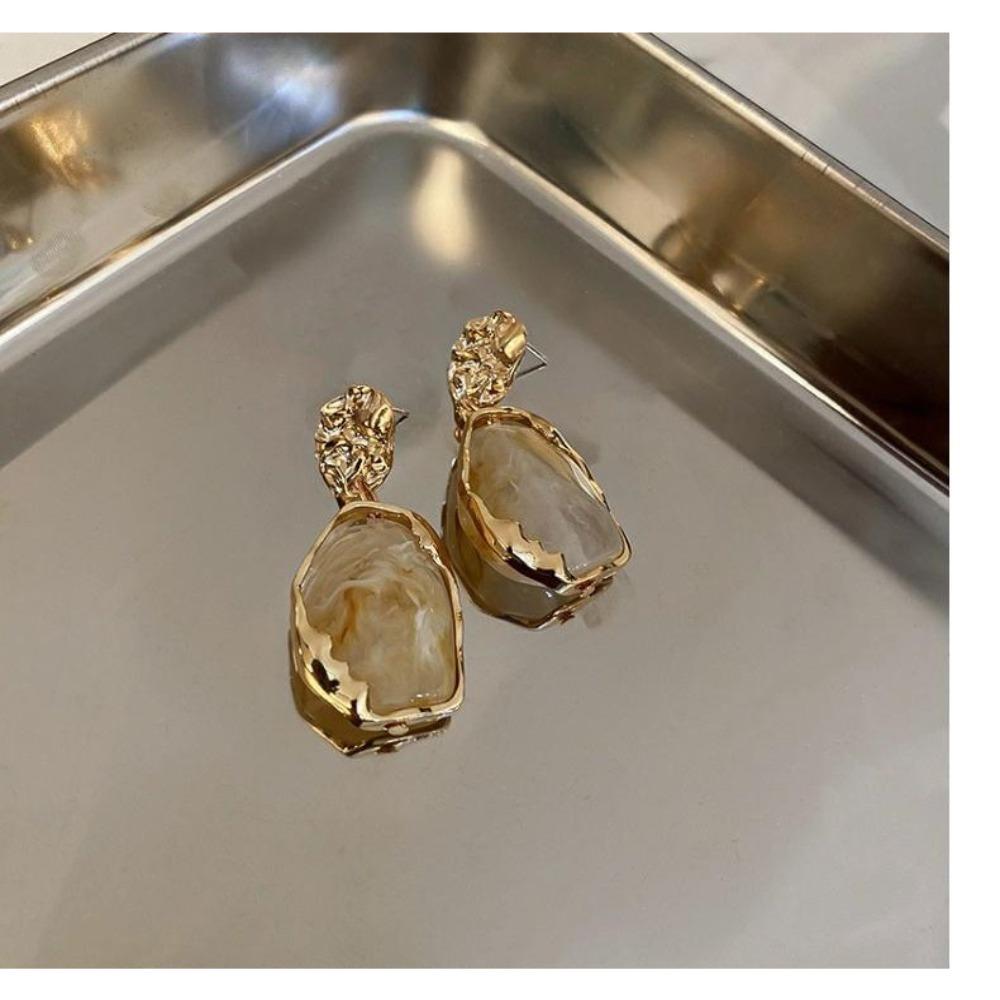 Quadratischer Stein Runde Ohrringe Vintage Schmuck Luxus-Accessoires Mädchen