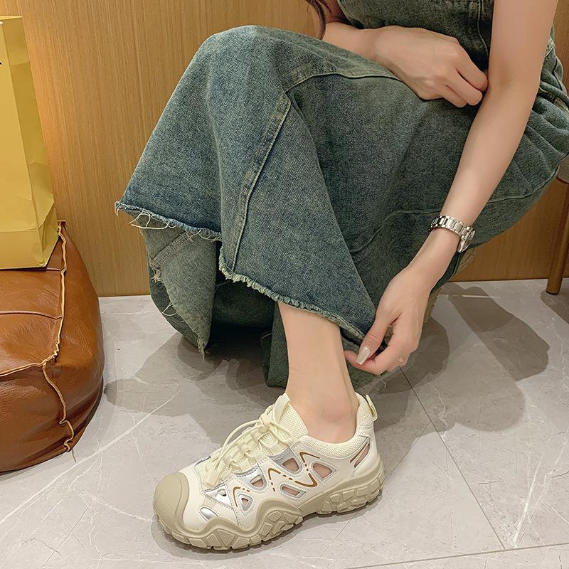 Trend fashion silver versatile sports platform sandals women's 2025 new summer ugly cute heightening dad shoes