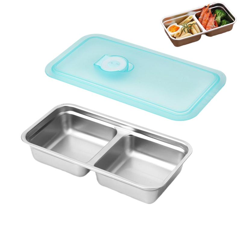 Grab And Go Snack Containers Reusable, Stainless Steel Double Compartment Snack Containers