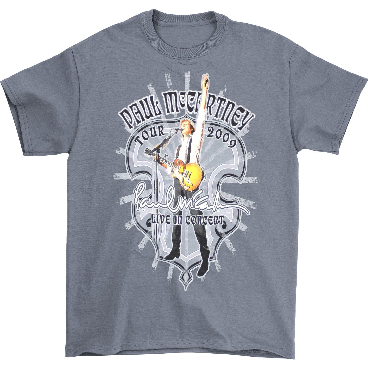 Мужская футболка Paul McCartney Live In Concert 2009, приталенная, X-Small, Синяя 4XL