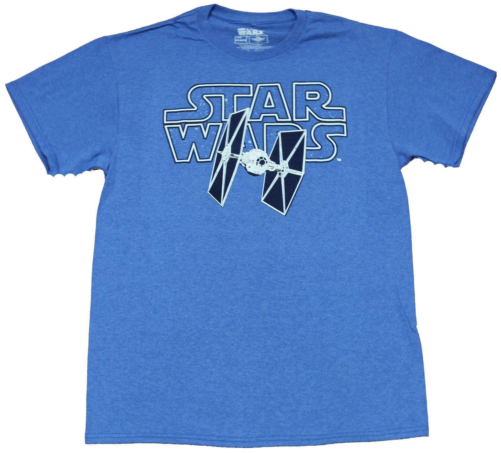 Star Wars Mens T-Shirt - Tie Fighter Attack Over Word Logo XXL