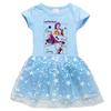 Korean-Style Kpop Demon Slayer Mesh Princess Dress for Kids - Short Sleeve for Summer, Long Sleeve for Spring/Autumn