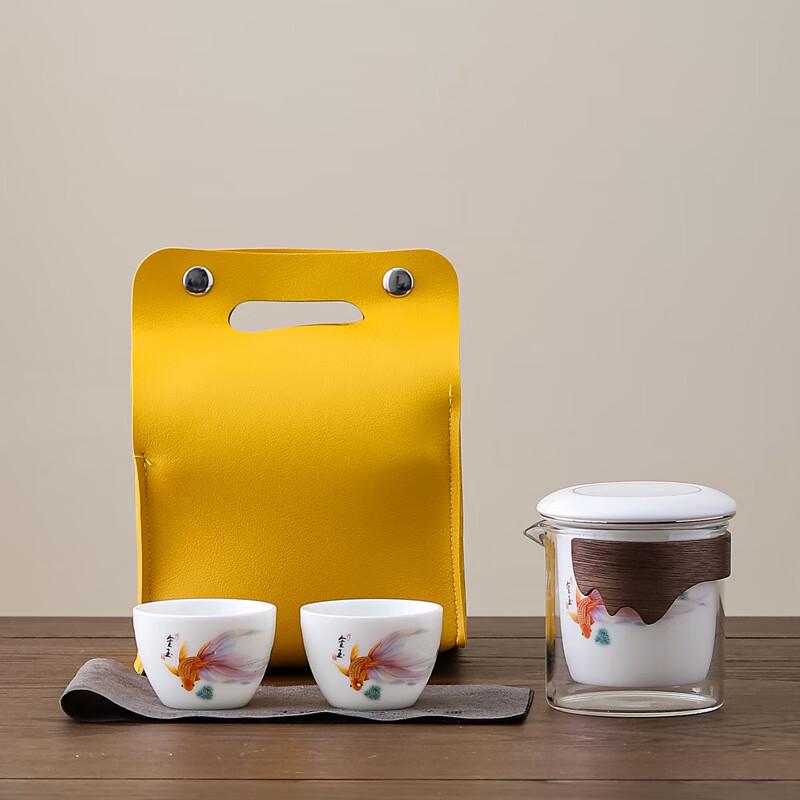 Aiqiyi A1 Mutton-fat Jade Travel Kung Fu Tea Set