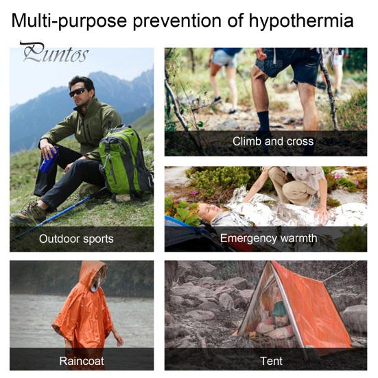 Pătură termică de urgență Pături de supraviețuire portabile, impermeabile, rezistente la vânt, rezistente la umiditate, de unică folosință, echipamente de supraviețuire reflectorizante pentru exterior