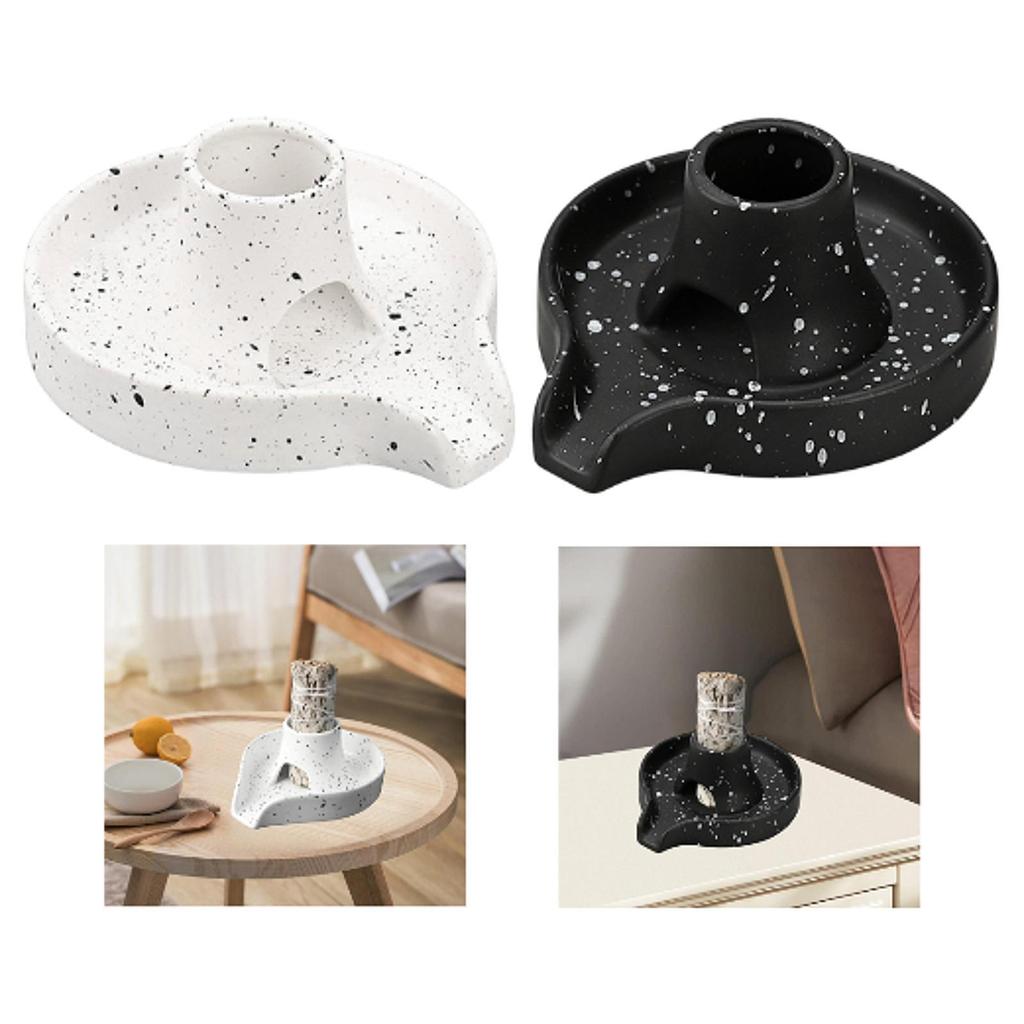 Incense Burner Sage Smudge Burner Fragrance Decors Furnishings Desk Ceramic Censer Tray for Bedroom Living Room Housewarming