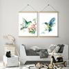 Nordisches modernes Tierplakat, Kolibri, Blume, Aquarell, Leinwandmalerei, Wandkunst, Bild für Wohnzimmer, Schlafzimmer, Wohnkultur