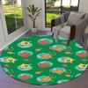 1pc Mr. Men and Little Miss characters on green . Round carpet, Made of Polyester,Perfect for Decorating Office Chairs, Living Rooms fplt122