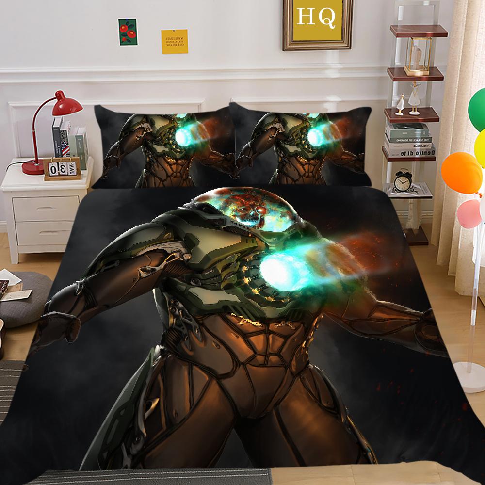 Skull Printing Bedding Cover Bedspreads Teens Double Size Bed Set Cover Microfiber Highend Home Bedclothes