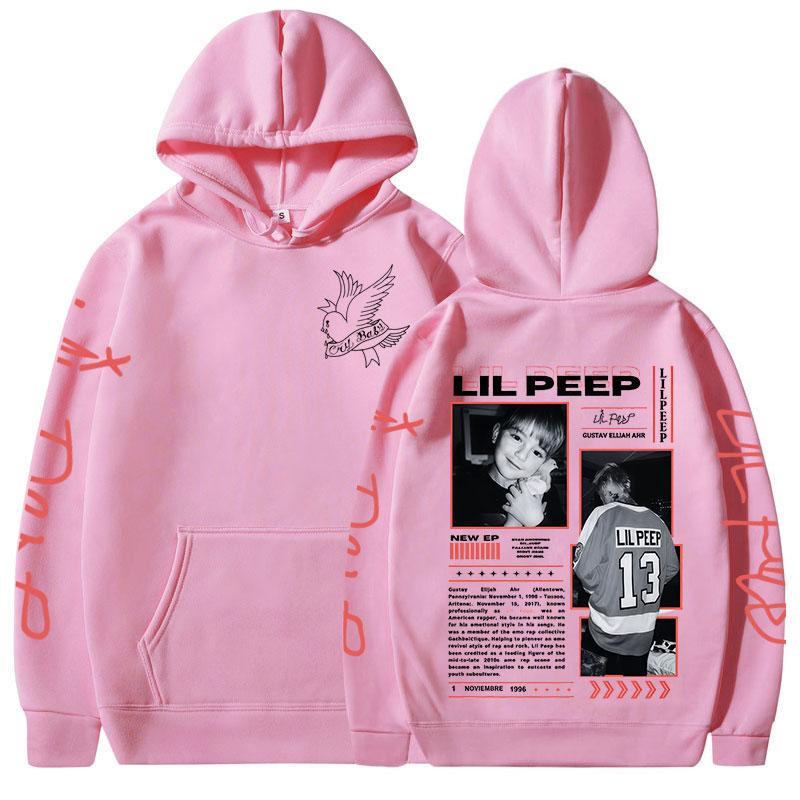 Raper Lil Peep Crybaby Hellboy Bluzy z kapturem Moda Hip Hop Retro Bluzy Męskie Odzież Luźne Długie Rękawy Polarowe Swetry