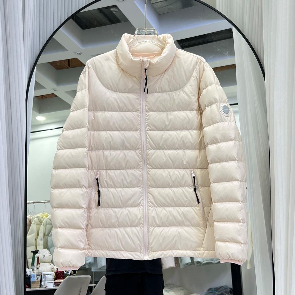 Light and Thin Ribs Down Jacket Women's Short White Duck Down Winter New Hooded Couple Warm Casual Jacket