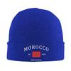 Custom Morocco Flag Skullies Beanies Caps Unisex Winter Warm Knit Hat Adult Moroccan Pride Patriotic Bonnet Hats Outdoor Ski Cap