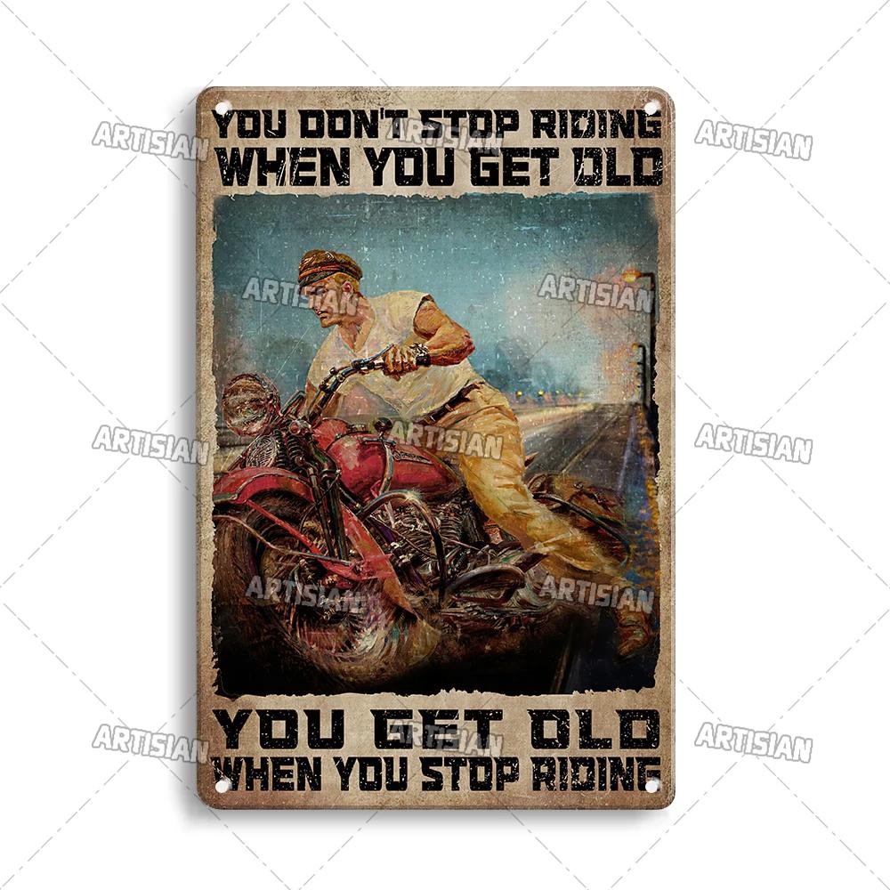 ARTISIAN Vintage Motorcycle Metal Tin Sign Decorative Plate Wall Art Metal Poster Bar Home Metal Plaque Studio Industrial Decor